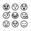 © MuhammadRyan - Diverse Collection of Outline Emoticon Icons Representing a Broad Spectrum of Human Emotions and Digital Communication Reactions, a Comprehensive Set