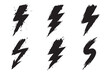 © trianatio - Collection of Grunge Black Brush Stroke Lightning Bolt Symbols