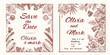 © Sourav - Elegant floral wedding save the date cards with vintage botanical illustrations