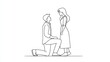 © CreativeInside - Romantic man kneeling and proposing to elegantly dressed woman