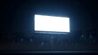 © Langit - A lone billboard stands illuminated in the dark night cityscape with people walking by
