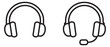 © iVGraphic - Simple line art headphone set featuring headphones and a headset with microphone for communication and audio