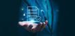© Suriya - Hand holding a document icon showing successful compliance and quality assurance. concept represents risk management, legal policy, and data protection in modern corporate technology.