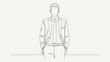 © Cendol - Minimalist Business Man Line Art - Elegant Suit and Tie