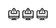 © MstPoliAkther - Three computer icons with alert triangle symbol warning of error or problem on screen