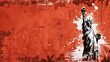 © Ruslan Abdullin - Statue of Liberty Graffiti Art on Red Grunge Urban Background