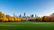 © Buluputih - A serene cityscape with vibrant trees in the foreground and a zoom view of the urban background in nature