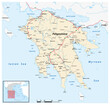 © lesniewski - Road map of the Greek island of Peloponnese