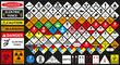 © Alex Darts - A large set of hazard signs and markings for dangerous goods. For industrial safety, logistics, and transportation.