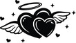 © Munna_SH - Two romantic angel hearts with wings and halo vector illustration for valentine day card design.