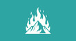 © MHM99 - Mountain blaze on teal background