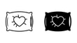 © Zyariss - Two Icons of a Pillow with a Heart and Rays