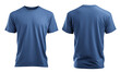 © Adri - Front and back view of a plain, slate blue t-shirt