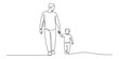 © Icon_gallery - Continuous line art of a father and son walking hand-in-hand, symbolizing guidance and connection