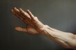 © juliars - Human hand and forearm showing veins and anatomical details against a dark background, created with hyperrealistic painting