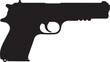 © SHAMIM - Black silhouette of a semi automatic pistol handgun