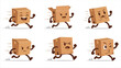 © Ceylon Frames - Cute Delivery Box Mascot Running Fast Logistics Vector generative ai