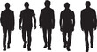 © Curto - vector,  silhouette of front view of a group  of man walking