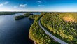 © Justin - aerial drone view of punkaharju nature reserve and its famous ridge road in savonlinna finland