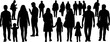 © sara - silhouette of back view of people on white background