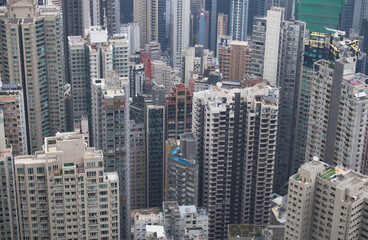  密集する高層住宅が描く香港の都市風景