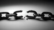 © Arman Art - Broken Metal Chain on Dark Background, Freedom, Strength and Liberation Concept