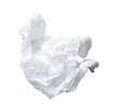 © TimmyTimTim - Crumpled ball of white tissue paper isolated on a white background. This textured paper napkin represents waste, trash, cleaning, a discarded idea, or hygiene concepts like a cold or flu