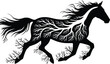 © NEWJ - Horse silhouette with branch design