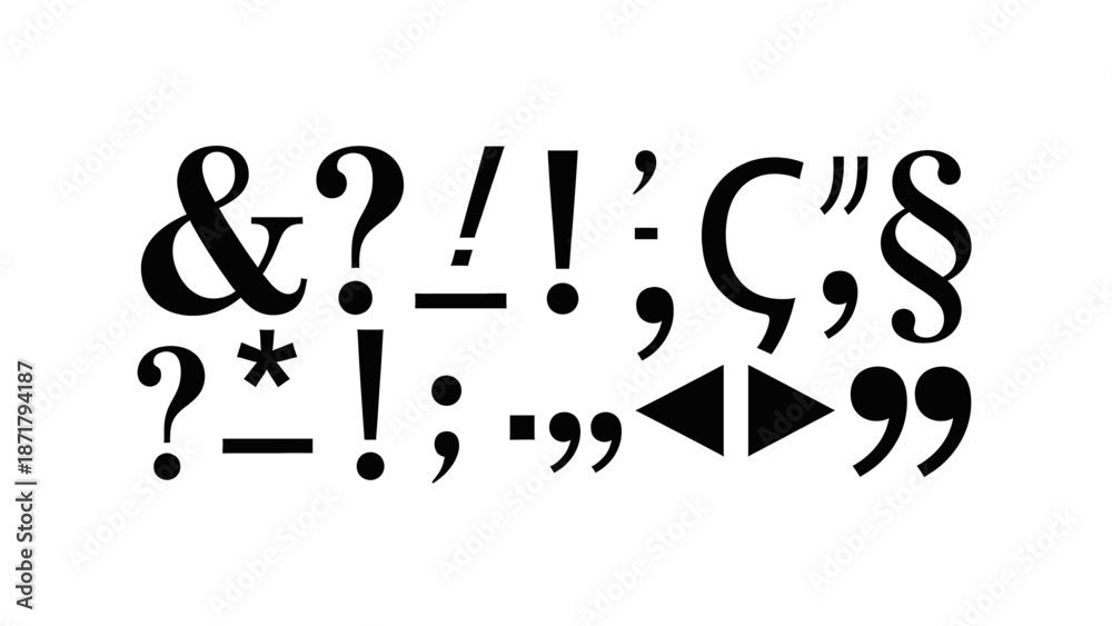 Punctuation marks and symbols for editing and writing Stock Vector ...