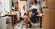 © BuyOutFelix06/peopleimages.com - Ecommerce, people and high five with tablet, success or clipboard for sales target in small business. Manager, happy women and celebration in office with tech, checklist or achievement for logistics.