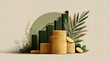 © MKS - Coins stacked together illustrate plant growth via an upward‑trending line graph, symbolizing financial success, wealth, and eco‑friendly business expansion within the economy