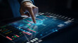 © Luke - Businessman Analyzing Data Trends Using Interactive Digital Chart on Touchscreen Display in Modern Office Environment