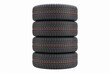 © DREAM STORE - Stack of four black car tires with orange tread detail tire stack automotive vehicle parts