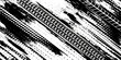 © DreamLoom - An abstract black and white grunge background features a dirty ink texture and old tire track pattern with a brush paint border for a vector art design element