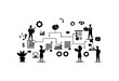 © MD TAJUDDIN - Isometric data analysis and business process workflow vector illustration with analytics icons