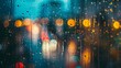 © Sunny_Hare - Rain streaks on window with blurred city lights outside, melancholy mood, emotional wellbeing concept.