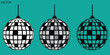© Dream_Art - Elegant Disco Ball vector with Sparkle, Disco Ball Black Icon Bundle, Disco ball silhouette, Set of four black disco balls, Formats Included EPS