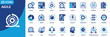 © Uniconlabs - agile icon set collection in solid glyph dual color style. pack contain scrum, sprint, kanban, flow, cycle, interaction, task, board, team, communication icon