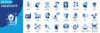 © Uniconlabs - creativity icon set collection in solid glyph dual color style. pack contain idea, imagine, inspire, design, create, invent, vision, dream, brainstorm, innovate icon