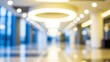 © Akash - Blurred abstract background of modern office lobby or airport terminal with circular ceiling lights