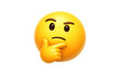 © Michael - Thinking face emoji with hand on chin illustrating thought, reflection, skepticism, questioning, or confusion on transparent background