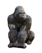 © PNG Lab - Gorilla statue isolated. Stone garden sculpture of a primate.