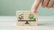 © Gambar - Sustainable business growth concept with eco-friendly balance