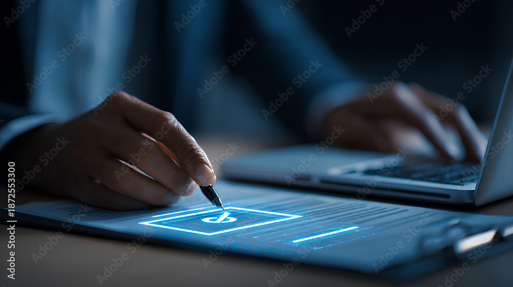 Stock-Foto „Automated document approval and quality control concept ...