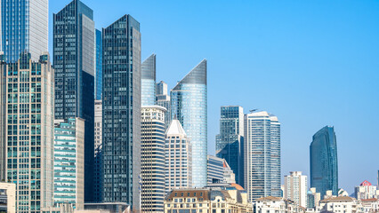  Modern Skyscrapers in Urban Cityscape