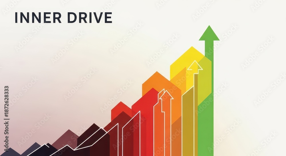 Gradual upward progression shown through colorful bar shapes ...