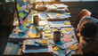 © instantnoodledude6 - Exhausted person sleeping on a messy office desk filled with documents, computer, and sticky notes, representing burnout and stress from overwork.