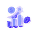 © StockStyle - 3D Glass business growth chart icon, representing money investment profit and financial analytics. Transparent liquid Glass design icon, trending glass icon for graphic design, 3d illustration.