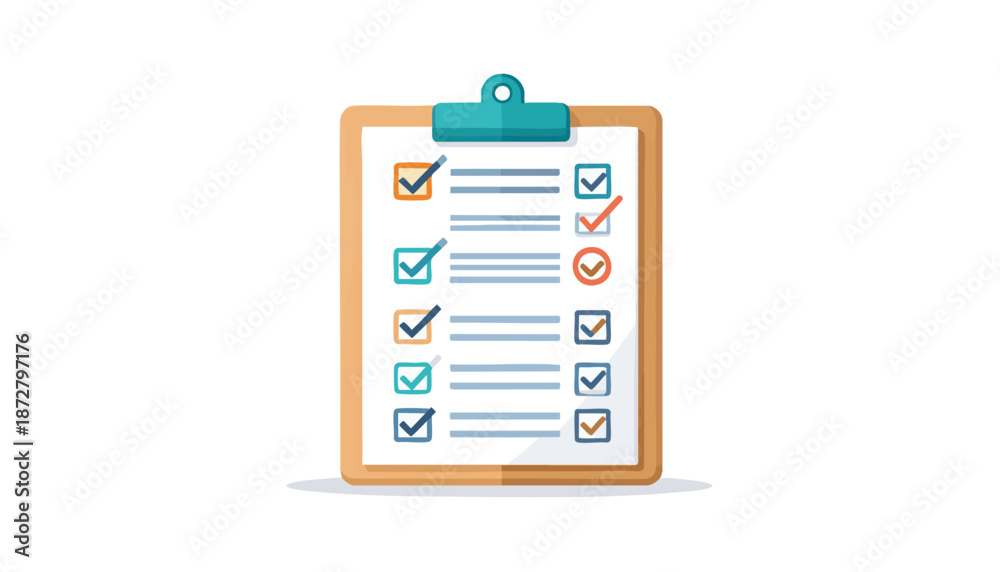 vector Clipboard Checklist with Checkmarks and Crosses