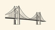 © Ifatul - Hand Drawn Sketch of a Suspension Bridge Architectural Marvel.